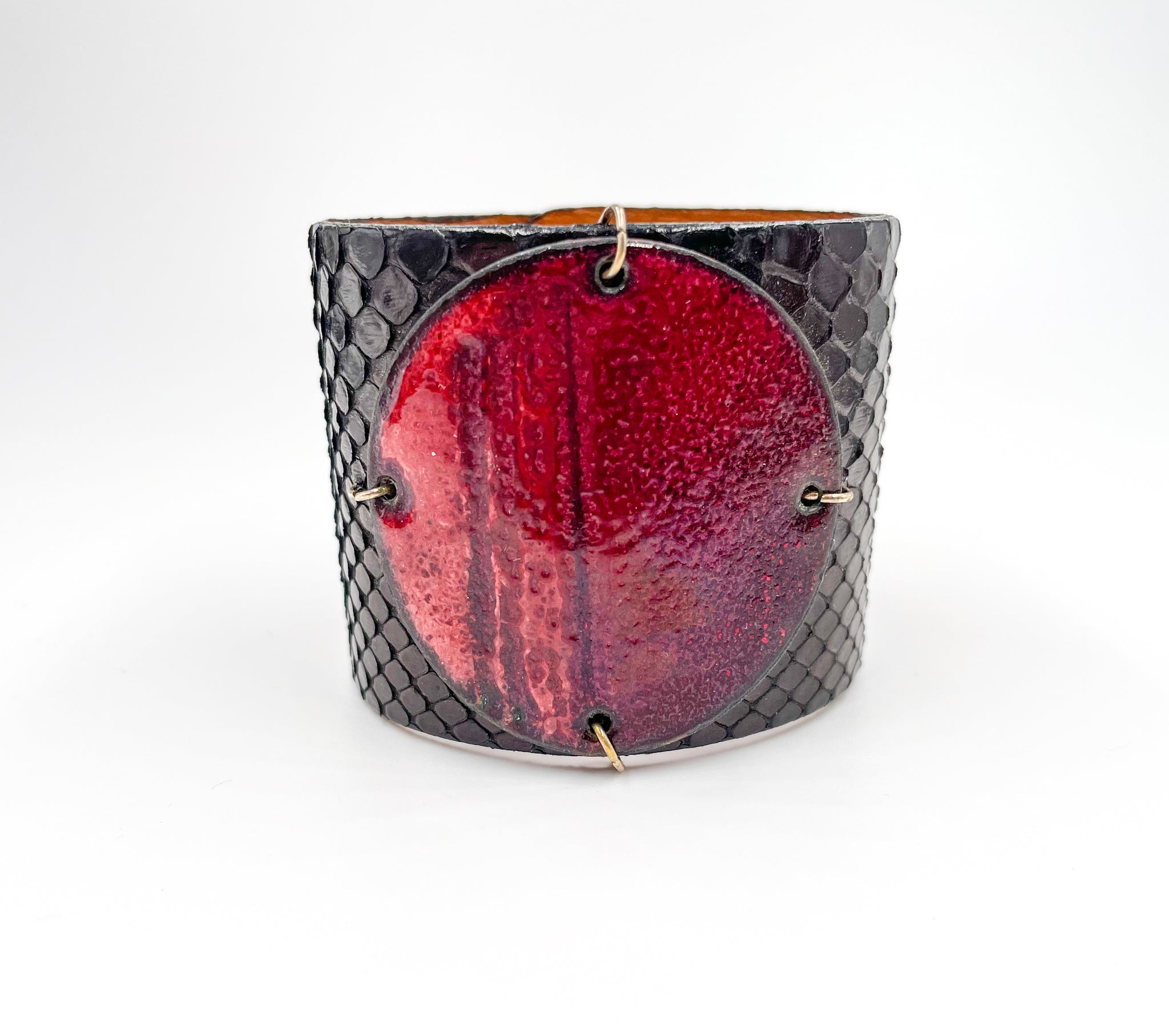 SALE Canyon on Anaconda Snake Skin Wide Enamel Cuff