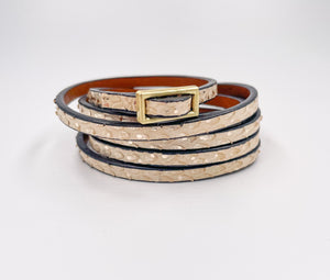 SALE Six Wrap Bracelet Soft Gold Python