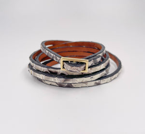 SALE Six Wrap Bracelet Natural Python