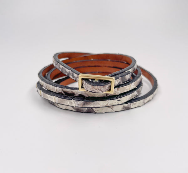 SALE Six Wrap Bracelet Natural Python